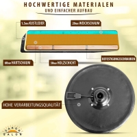 Schwarzer Rollhocker mit runder Sitz und Bremsen, höhenverstellbar von 55 - 75 cm