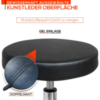 Rollhocker auf Gummirollen mit Fußring höhenverstellbar - Drehhocker, Rollhocker, Arbeitshocker