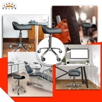 Breitsitz Arbeitshocker auf Gummirollen höhenverstellbar - Drehhocker, Rollhocker, Praxishocker