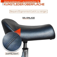 Breitsitz Arbeitshocker auf Gummirollen höhenverstellbar - Drehhocker, Rollhocker, Bürohocker