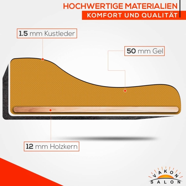 Breitsitz Arbeitshocker auf Gummirollen mit Fußring höhenverstellbar - Rollhocker, Praxishocker, Bürohocker