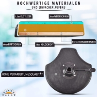 Schwarzer Rollhocker mit ergonomischen Sitz, höhenverstellbar von 50 - 65 cm