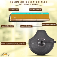 Schwarzer Rollhocker mit ergonomischen Sitz und Bremsen, höhenverstellbar von 50 - 65 cm