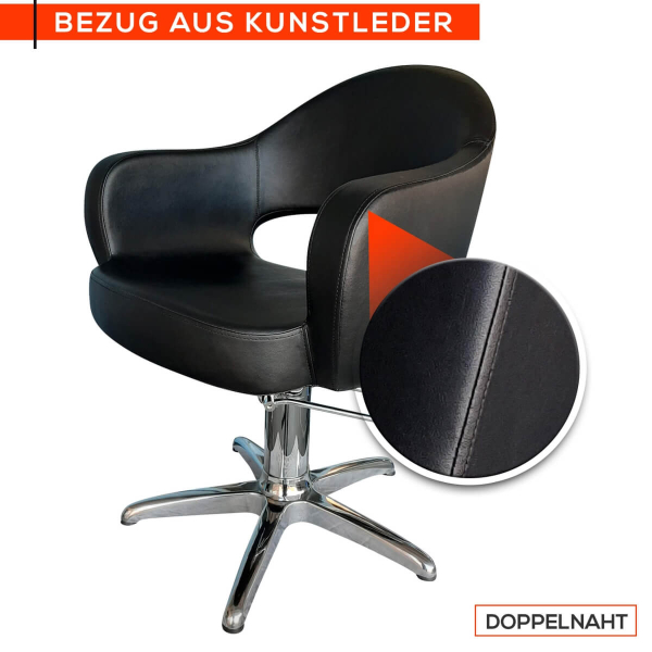 Friseurstuhl höhenverstellbar - Kreuzfuß aus Aluminiumguss, Friseursessel mit Hydraulik Design 7