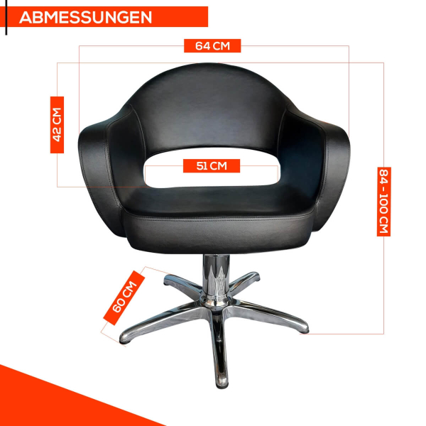 Friseurstuhl höhenverstellbar - Kreuzfuß aus Aluminiumguss, Friseursessel mit Hydraulik Design 7