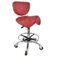 Sattelhocker mit Lehne Rot, Sattelstuhl für...