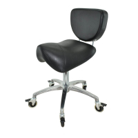 Sattelhocker mit Bremse und Lehne, Sattelstuhl für Rückenentlastung, Rollhocker höhenverstellbar von 50 - 65 cm, Praxishocker, Bürohocker