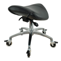 Sattelhocker mit Neigung, Sattelstuhl, Rollhocker höhenverstellbar von 50-65 cm, Drehhocker, Praxishocker, Bürohocker