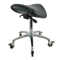 Sattelhocker mit Neigung, Sattelstuhl, Rollhocker höhenverstellbar von 55-75 cm, Drehhocker, Praxishocker, Arbeitshocker
