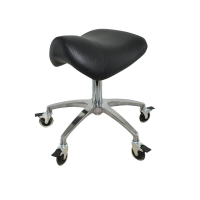 Extra breiter Sattelsitzhocker Schwarz mit Bremse, höhenverstellbar von 50 - 65 cm