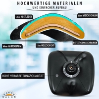 Extra breiter Sattelsitzhocker Schwarz mit Bremse, höhenverstellbar von 50 - 65 cm