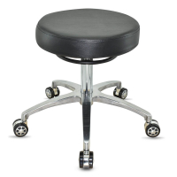 Design Rollhocker auf hochwertigen Rollen schwarz - Höhenverstellbarer von 50 bis 65 cm - Drehhocker Arbeitshocker Praxishocker