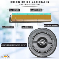Design Rollhocker auf hochwertigen Rollen schwarz - Höhenverstellbarer von 50 bis 65 cm - Drehhocker Arbeitshocker Praxishocker