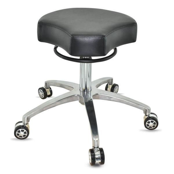 Design ergonomischer Rollhocker auf hochwertigen Rollen schwarz - Höhenverstellbarer von 50 bis 65 cm - Drehhocker Praxishocker