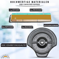 Design ergonomischer Rollhocker auf hochwertigen Rollen schwarz - Höhenverstellbarer von 50 bis 65 cm - Drehhocker Praxishocker