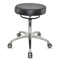 Design Rollhocker auf hochwertigen Rollen schwarz - Höhenverstellbarer von 55 bis 75 cm - Drehhocker Arbeitshocker Praxishocker