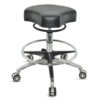 Design ergonomischer Rollhocker auf hochwertigen Rollen und Fußring schwarz - Höhenverstellbarer von 55 bis 75 cm - Drehhocker Praxishocker