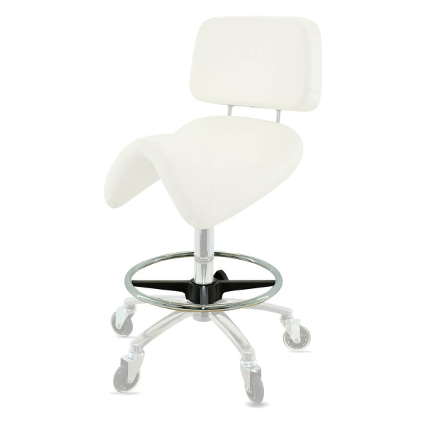 Edelstahl Fußring für Rollhocker 400 mm, Fußabstellring Ersatzteil für Bürostuhl, höhenverstellbar mit Feststellschraube