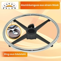 Edelstahl Fußring für Rollhocker 400 mm, Fußabstellring Ersatzteil für Bürostuhl, höhenverstellbar mit Feststellschraube