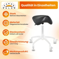 Sattelsitz - Die Premium-Sitzfläche für Rollhocker mit Doppelnaht und Wasserabweisung