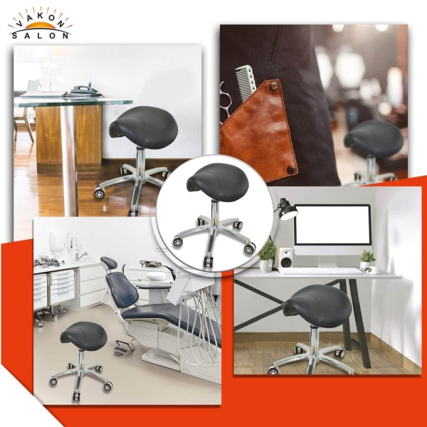 Ergonomischer Sattelhocker höhenverstellbar auf Rollen - Drehhocker, Rollhocker, Bürohocker Arbeitshocker