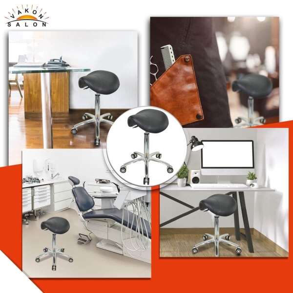 Ergonomischer Sattelhocker höhenverstellbar auf Rollen - Drehhocker, Rollhocker, Praxishocker, Bürohocker