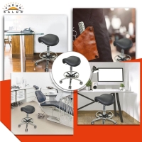 Ergonomischer Sattelhocker höhenverstellbar auf Rollen mit Fußring - Drehhocker, Rollhocker, Bürohocke