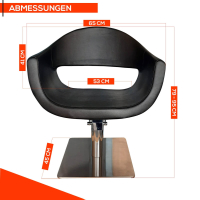Friseurstuhl höhenverstellbar - Bodenplatte aus Edelstahl, Friseursessel, Friseureinrichtung Design 4