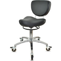 Schwarz - Premium-Rollen - Bremse - Lehne